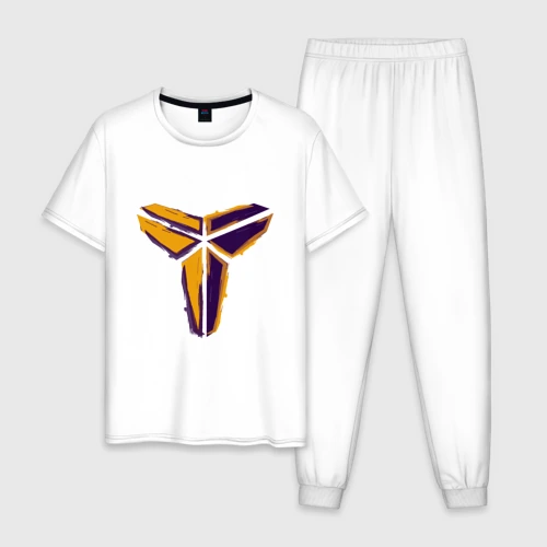 Мужская пижама с белой футболкой хлопок Kobe logo