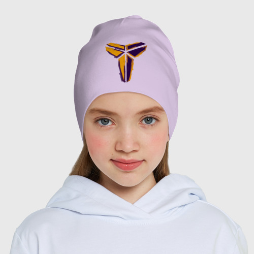 Детская шапка демисезонная Kobe logo, цвет лаванда - фото 5