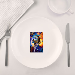 Набор: тарелка + кружка Портрет Сальвадора Дали - сюрреализм - нейросеть - фото 2