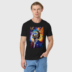 Мужская футболка хлопок Портрет Сальвадора Дали - сюрреализм - нейросеть - фото 2