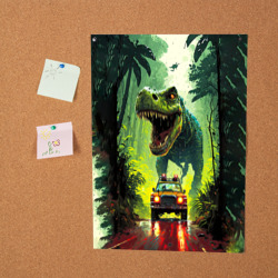 Постер Динозавр в погоне за машиной в джунглях - фото 2