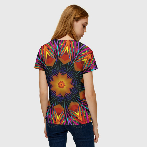 Женская футболка 3D Орнамент яркий Мандала, цвет 3D печать - фото 4