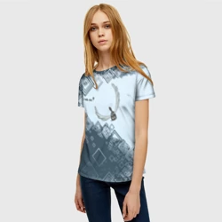 Женская футболка 3D Кот летунт с крыльями - погнали - фото 2