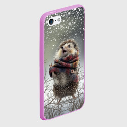 Чехол для iPhone 5/5S матовый Радостный ежик - фото 2