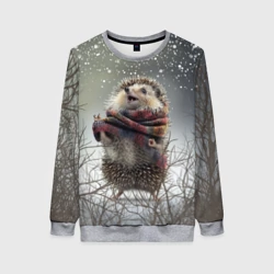 Женский свитшот 3D Радостный ежик