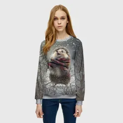 Женский свитшот 3D Радостный ежик - фото 2