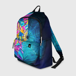 Рюкзак 3D Уэнсдей - окно ночной витраж - текстура зерна