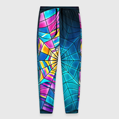 Мужские брюки 3D Уэнсдей - окно ночной витраж - текстура зерна, цвет 3D печать