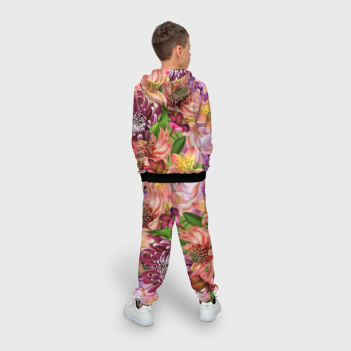 Детский 3D костюм с принтом Райские цветы, вид сзади #2