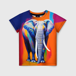 Детская футболка 3D Слон красочный