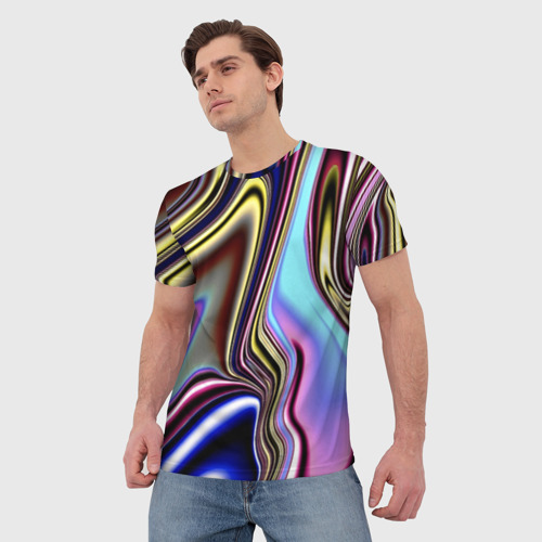 Мужская футболка 3D Блестящая ткань, цвет 3D печать - фото 3