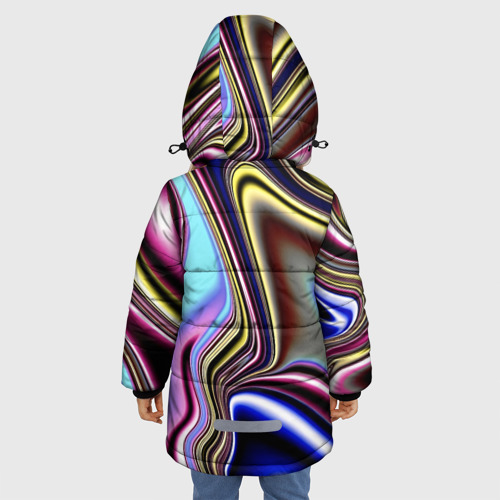 Зимняя куртка для девочек 3D Блестящая ткань, цвет черный - фото 4