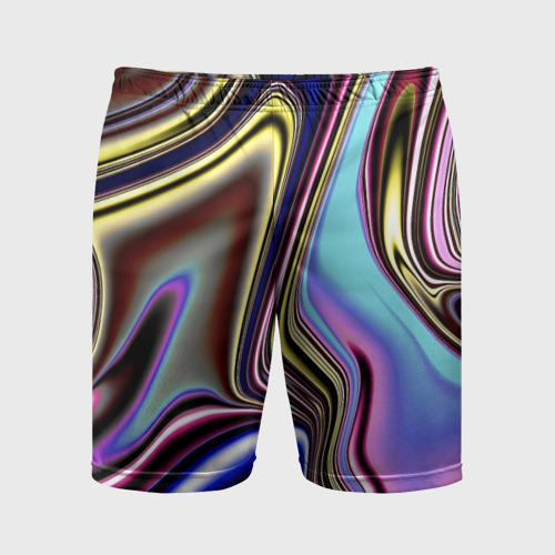 Мужские шорты спортивные Блестящая ткань, цвет 3D печать
