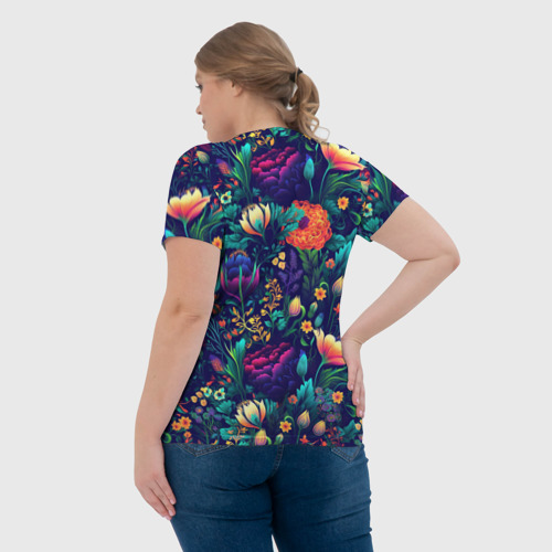 Женская футболка 3D Magnificent Великолепная цветы, цвет 3D печать - фото 7