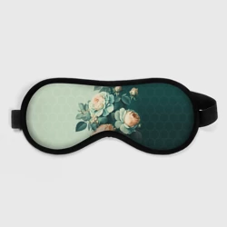 Маска для сна 3D Розы на зеленом фоне