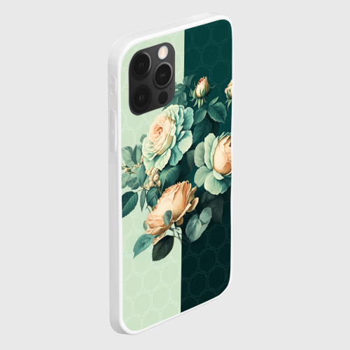 Чехол для iPhone 12 Pro Max Розы на зеленом фоне - фото 3