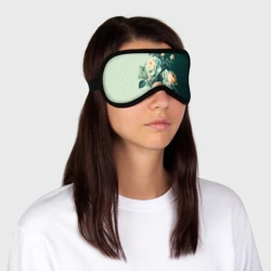 Маска для сна 3D Розы на зеленом фоне - фото 2