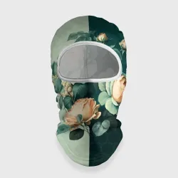 Балаклава 3D Розы на зеленом фоне