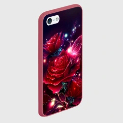 Чехол для iPhone 5/5S матовый Розы с огоньками - фото 2