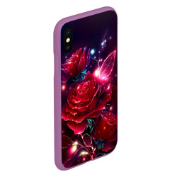Чехол для iPhone XS Max матовый Розы с огоньками - фото 2