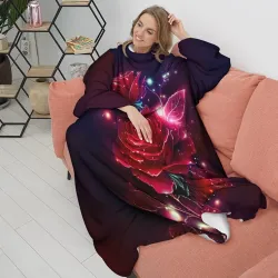 Плед с рукавами Розы с огоньками - фото 2