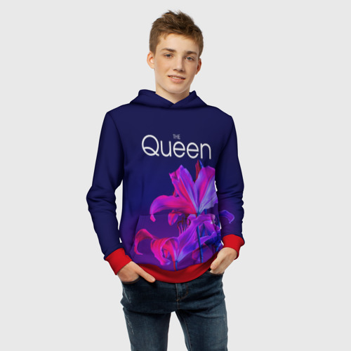 Детская толстовка 3D The Queen Королева и цветы, цвет красный - фото 6