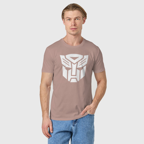 Мужская футболка хлопок Знак Трансформера, цвет пыльно-розовый - фото 3
