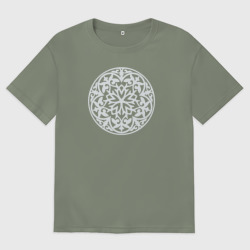 Женская футболка хлопок Oversize Мандала восточная