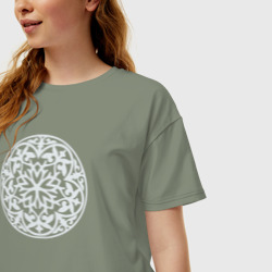 Женская футболка хлопок Oversize Мандала восточная - фото 2