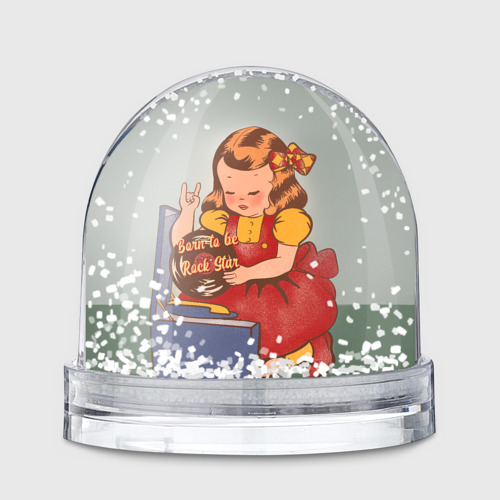 Игрушка Снежный шар Девочка с виниловой пластинкой - рождена быть звездой