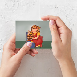 Поздравительная открытка Девочка с виниловой пластинкой - рождена быть звездой - фото 2