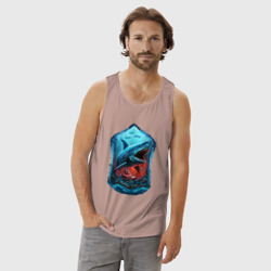 Мужская майка хлопок Огромная акула Мегалодон - фото 2