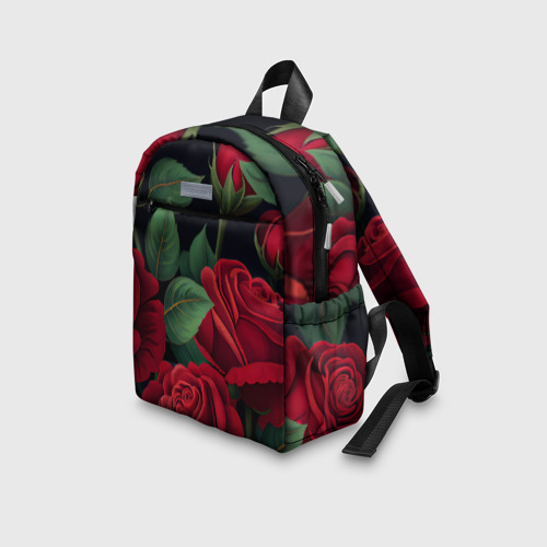 Детский рюкзак 3D с принтом Много красных роз, вид сбоку #3