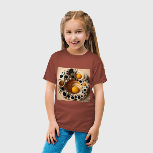 Детская футболка хлопок с принтом Вкусные узоры, вид сбоку #3