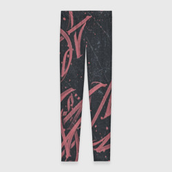 Леггинсы 3D Бордовое граффити