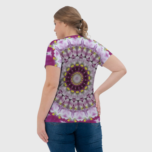 Женская футболка 3D Мандала Нежные фиалочки, цвет 3D печать - фото 7