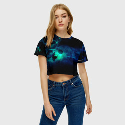 Женская футболка Crop-top 3D Блики космоса - фото 2