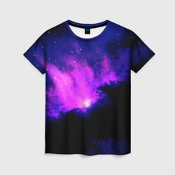 Женская футболка 3D Неоновый туманный космос