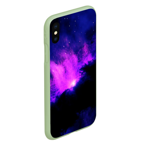 Чехол для iPhone XS Max матовый Неоновый туманный космос, цвет салатовый - фото 3