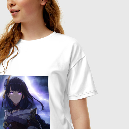 Женская футболка хлопок Oversize с принтом Raiden love, фото на моделе #1