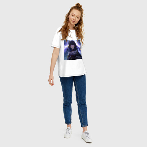 Женская футболка хлопок Oversize с принтом Raiden love, вид сбоку #3