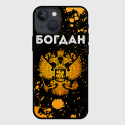 Чехол для iPhone 13 mini Богдан и зологой герб РФ