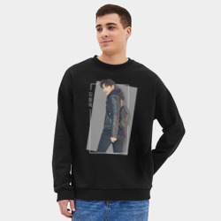 Мужской свитшот oversize без начеса хлопок Ji Chang Wook - фото 2