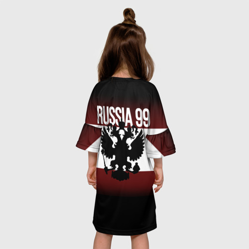 Детское платье 3D с принтом Россия 99 Московский регион, вид сзади #2