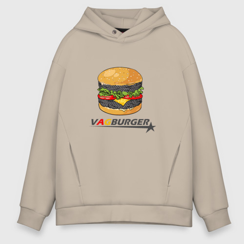 Мужское худи Oversize хлопок VAGburger tyres, цвет миндальный