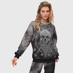 Женский костюм с толстовкой 3D Череп бородатого викинга - фото 2