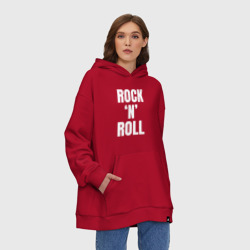 Худи SuperOversize хлопок Rock'n'roll белая большая надпись - фото 2