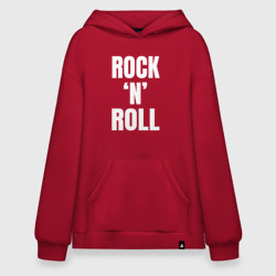 Худи SuperOversize хлопок Rock'n'roll белая большая надпись