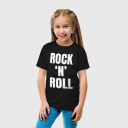 Детская футболка хлопок Rock'n'roll белая большая надпись - фото 2