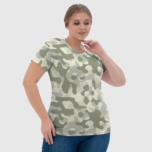 Женская футболка 3D с принтом Светлый Африканский камуфляж, фото #4